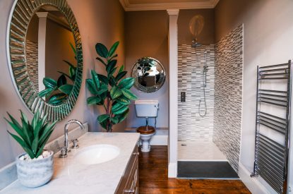A shower room at Meadfoot Manor, Torquay, Devon