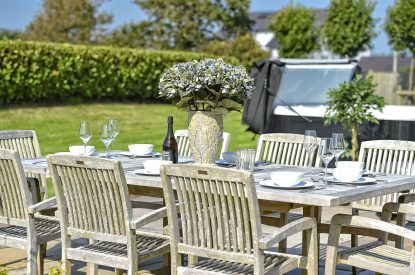 Outdoor dining at Pen y Bryn, Abersoch