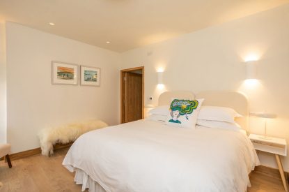 Super king size bedroom at Tranquillity Loft, Yorkshire Dales