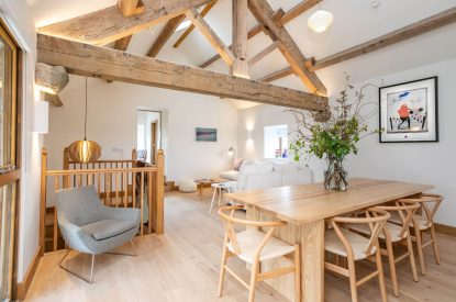Open plan living space at Tranquillity Loft, Yorkshire Dales