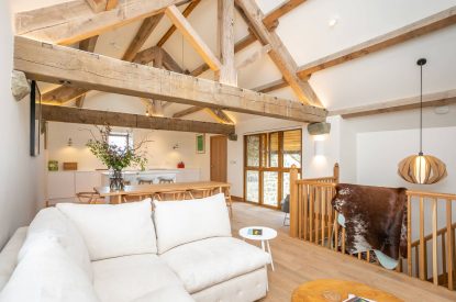 Open plan living space at Tranquillity Loft, Yorkshire Dales