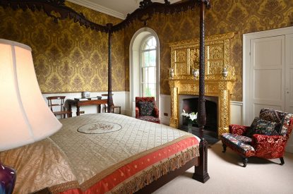 The four poster bed at Gentleman Jack's Flat, Yorkshire Dales