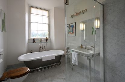 Free standing bath at Gentleman Jack's Flat, Yorkshire Dales