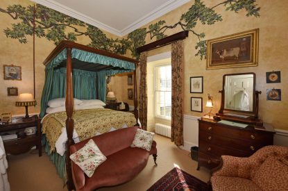 A four poster bedroom at Langdon Manor, Yorkshire Dales