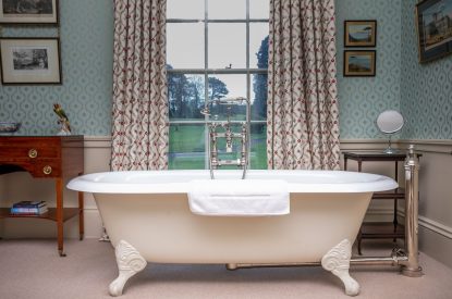 A free standing bath at Langdon Manor, Yorkshire Dales