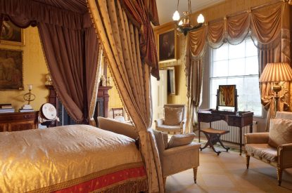 A four poster bedroom at Langdon Manor, Yorkshire Dales