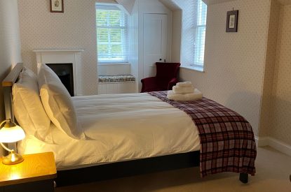 A king size bedroom at Aberfeldy House, Perthshire