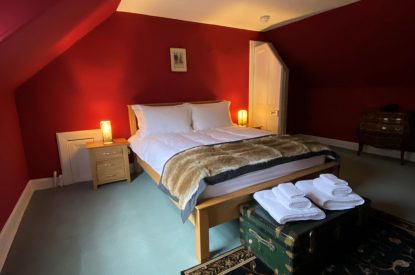 A king size bedroom at Aberfeldy House, Perthshire