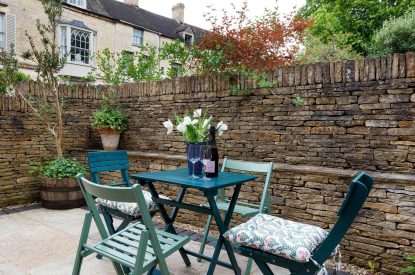 The terrace at Lemon Tree Cottage, Cotswolds