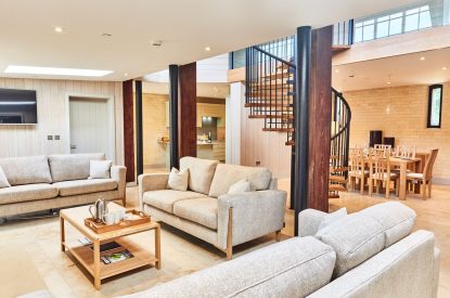 The open plan living space at Caspian House, Northumberland