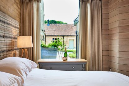 A king size bedroom at Caspian House, Northumberland