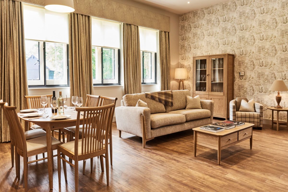 Open plan living space at Senner Stalls, Northumberland