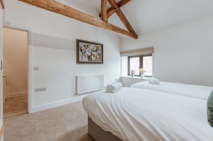 A twin bedroom at Frankel, Shropshire