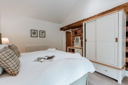 A king size bedroom at Frankel, Shropshire