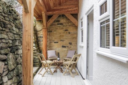 Outdoor seating area at Springhill Cottage, Cotswolds