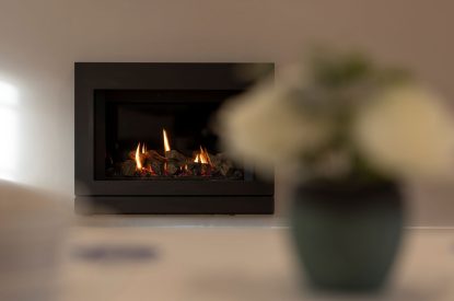 The living room at The Old School, Oxwich