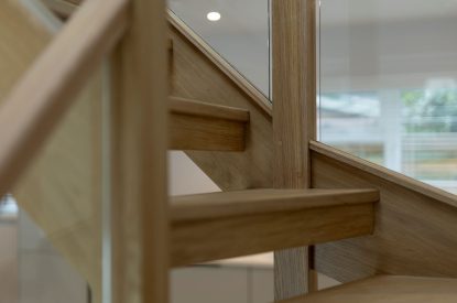 The staircase at The Little House in Oxwich, Gower