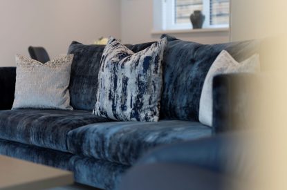 The living room at The Little House in Oxwich, Gower