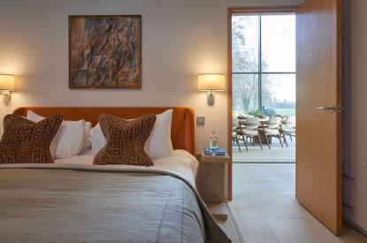 A king size bedroom at Edgewater House, Hampshire