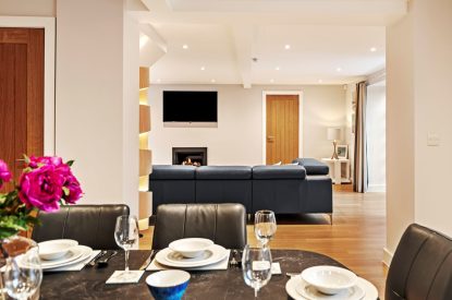 The living space at Oxwich Retreat, Gower