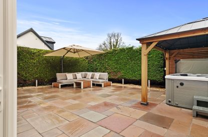 The outdoor space at Oxwich Retreat, Gower
