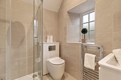 A bathroom at Oxwich Retreat, Gower