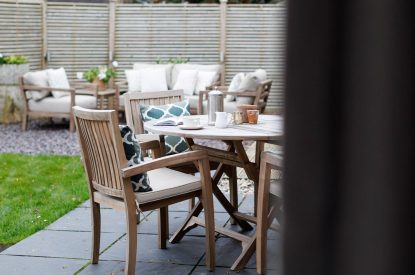 Outdoor seating at The Painswick Retreat, Cotswolds