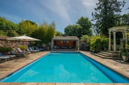 The outdoor swimming pool at Chulmleigh Manor, Devon