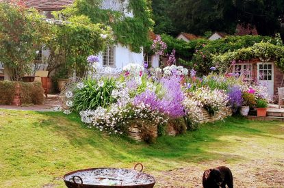 The garden at Hamble Riverside Cottage, Old Bursledon, Hampshire