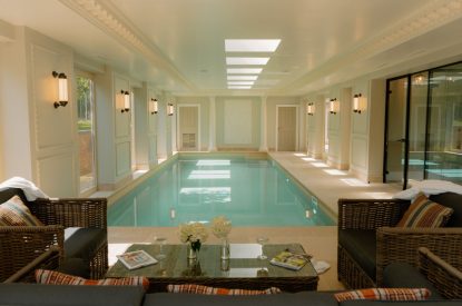 The heated indoor swimming pool at Cheshire Manor, Bickerton