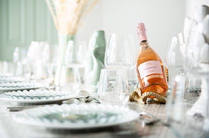The dining table at Coral House, Dorset