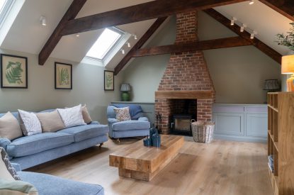 The living room at Poppy Cottage, Somerset