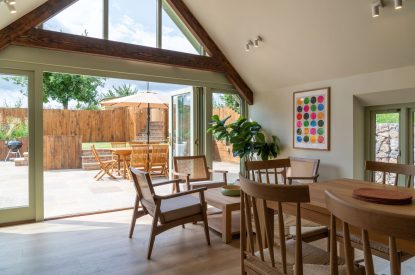 The dining area at Poppy Cottage, Somerset