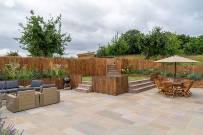 Outdoor seating at Poppy Cottage, Somerset
