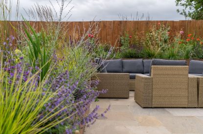 Outdoor seating at Poppy Cottage, Somerset