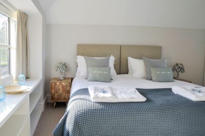 A super king sized bedroom at The Creamery, Somerset