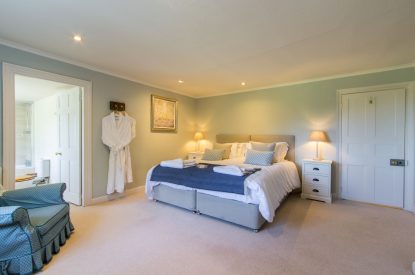 A super king sized bedroom at The Creamery, Somerset