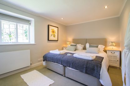 A super king sized bedroom at The Creamery, Somerset