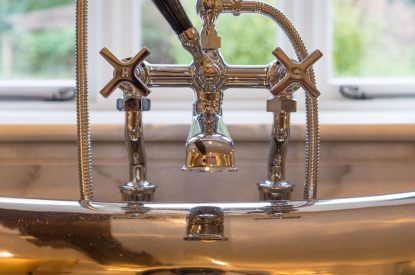 The free standing bath at The Thatched Cottage, Somerset