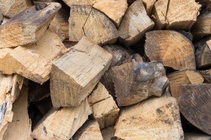 The log store at The Thatched Cottage, Somerset
