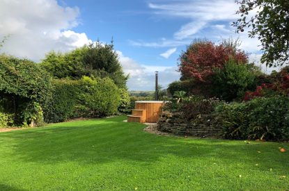 The wood fired hot tub at The Thatched Cottage, Somerset