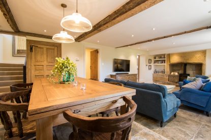 The lounge at Yew Tree Farmhouse, Somerset