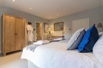 Super king sized bedroom at Yew Tree Farmhouse, Somerset