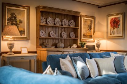 The lounge at Yew Tree Farmhouse, Somerset