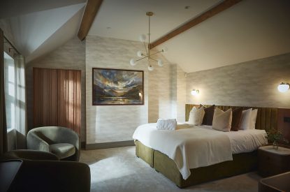 A super king size bedroom at Copeland House, Lake District