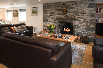 The living room at Burnside Farmhouse, Perthshire