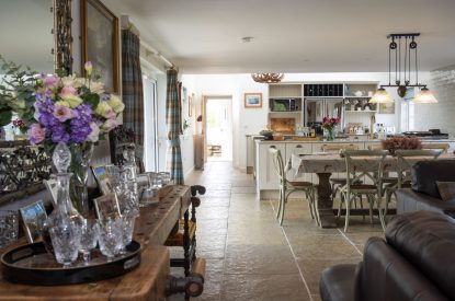 The living room at Burnside Farmhouse, Perthshire