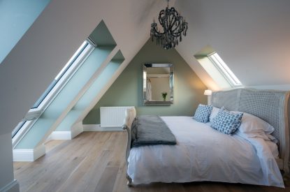 A king sized bedroom at Heatherglen House, Perthshire