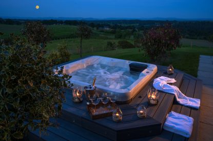 The hot tub at Fernbrae Farmhouse, Perthshire