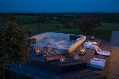 The hot tub at Fernbrae Farmhouse, Perthshire